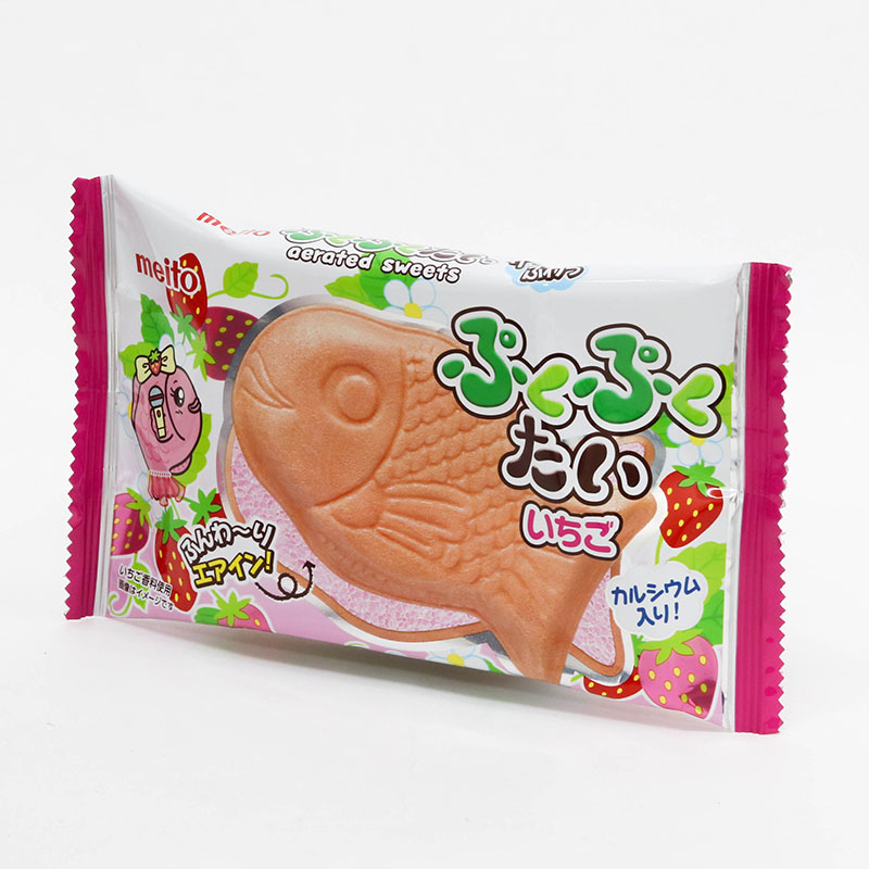 Bánh xốp cá Meito nhân kem dâu 16,5g thương hiệu 