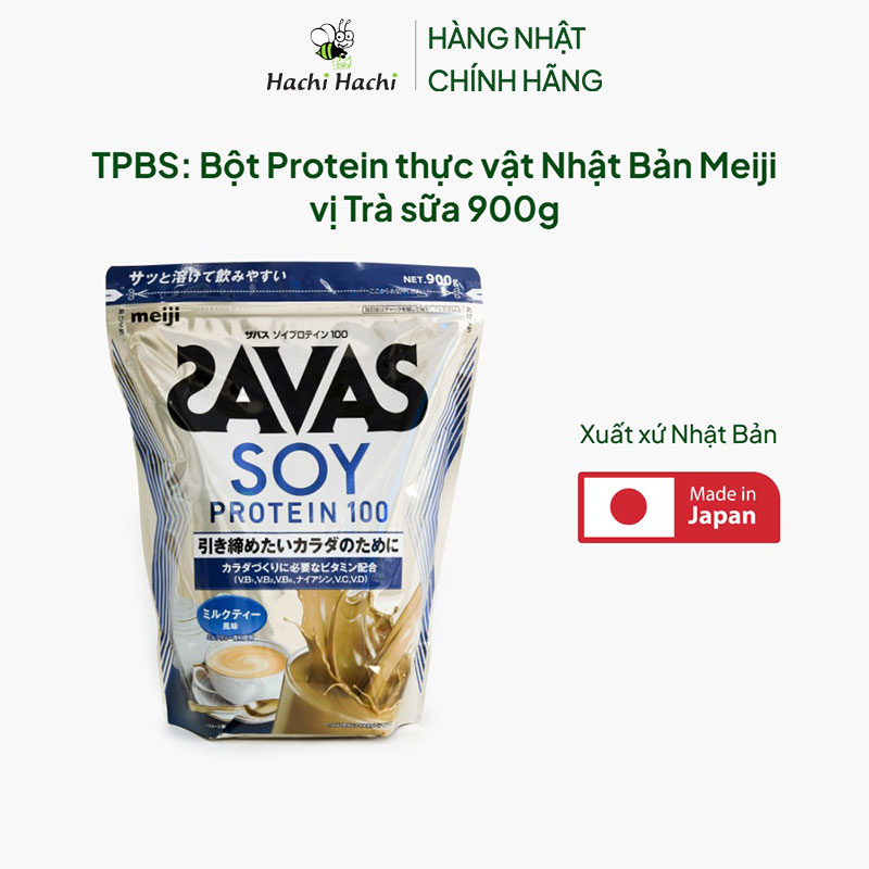 TPBS: Bột Protein thực vật Nhật Bản Meiji vị Trà sữa 900g thương hiệu MEIJI