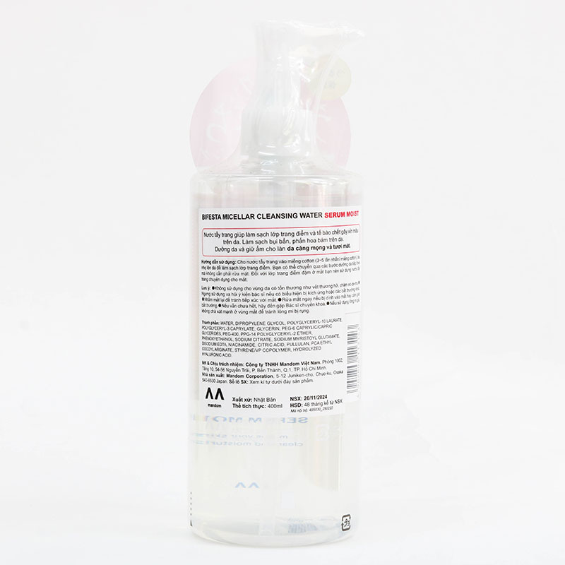 Nước tẩy trang dưỡng ẩm Nhật Bản Bifesta Micellar Serum Moist 400ml thương hiệu 