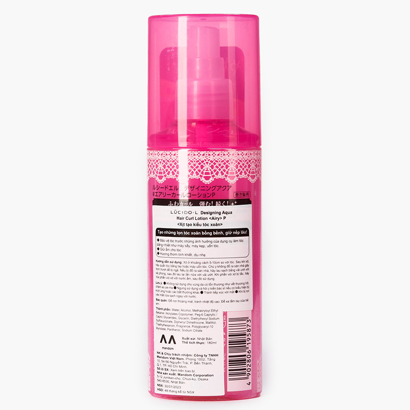 Xịt tạo kiểu tóc xoăn Nhật Bản LÚCIDO-L 180ml thương hiệu 