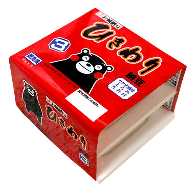 Đậu nành lên men nghiền nhỏ Natto Nhật Bản Kumamon 40gx3 hộp, kèm sốt 5gx3 gói thương hiệu 