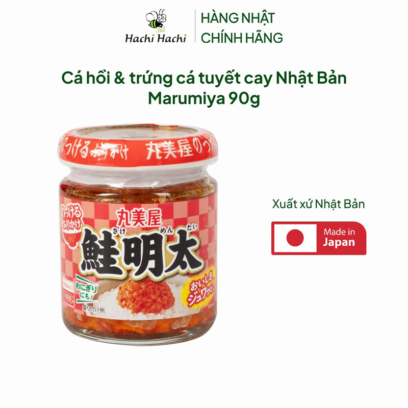 Cá hồi & trứng cá tuyết cay Nhật Bản Marumiya 90g thương hiệu MARUMIYA SHOKUHIN