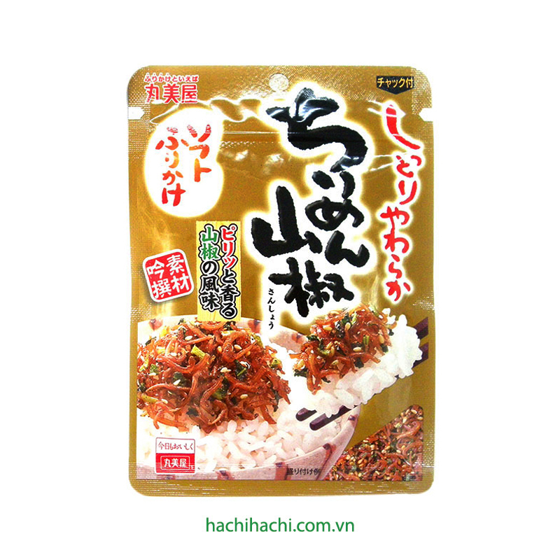 Gia vị rắc cơm cá cơm trắng và tiêu Nhật Marumiya loại mềm 28g