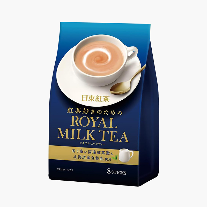 Bột trà sữa Hoàng gia Nittoh 112g (14gx8 gói), sử dụng 100% sữa nguyên kem Hokkaido