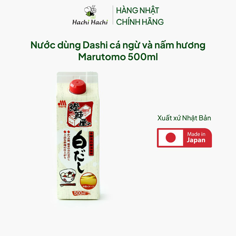 Nước dùng Dashi cá ngừ và nấm hương Marutomo 500ml thương hiệu MARUTOMO
