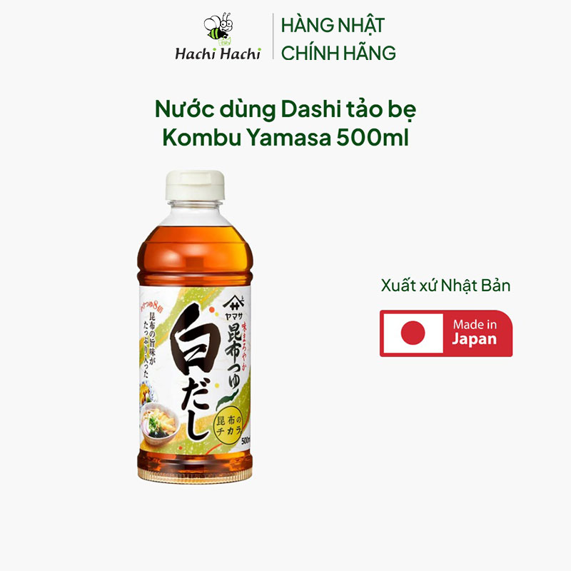 Nước dùng Dashi tảo bẹ Kombu Yamasa 500ml thương hiệu YAMASA