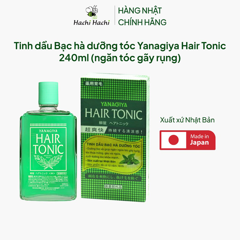Tinh dầu Bạc hà dưỡng tóc Nhật Bản Yanagiya Hair Tonic 240ml (ngăn tóc gãy rụng) thương hiệu YANAGIYA