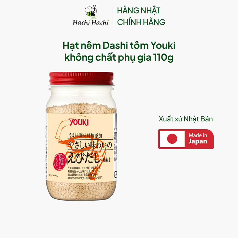Hạt nêm Dashi tôm Youki không chất phụ gia 110g thương hiệu YOUKI FOOD