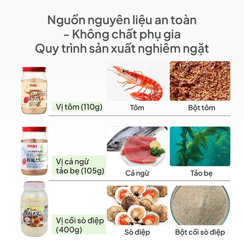 Hạt nêm Dashi cá ngừ tảo bẹ Youki không chất phụ gia 105g thương hiệu YOUKI FOOD