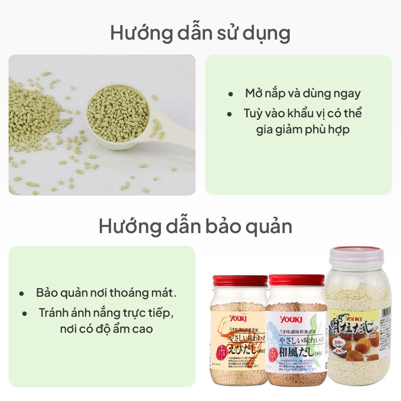 Hạt nêm Dashi cá ngừ tảo bẹ Youki không chất phụ gia 105g thương hiệu YOUKI FOOD