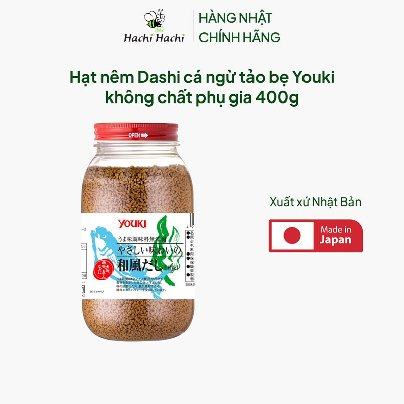 Hạt nêm Dashi cá ngừ tảo bẹ Youki không chất phụ gia 400g thương hiệu YOUKI FOOD