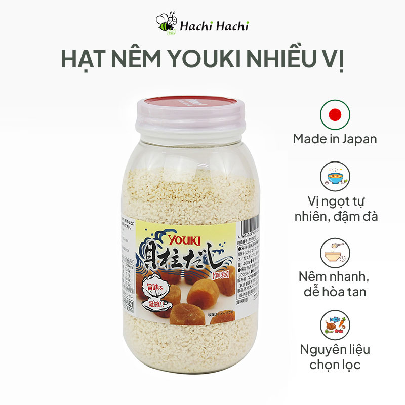 Hạt nêm Dashi cồi sò điệp Youki 400g  thương hiệu YOUKI FOOD