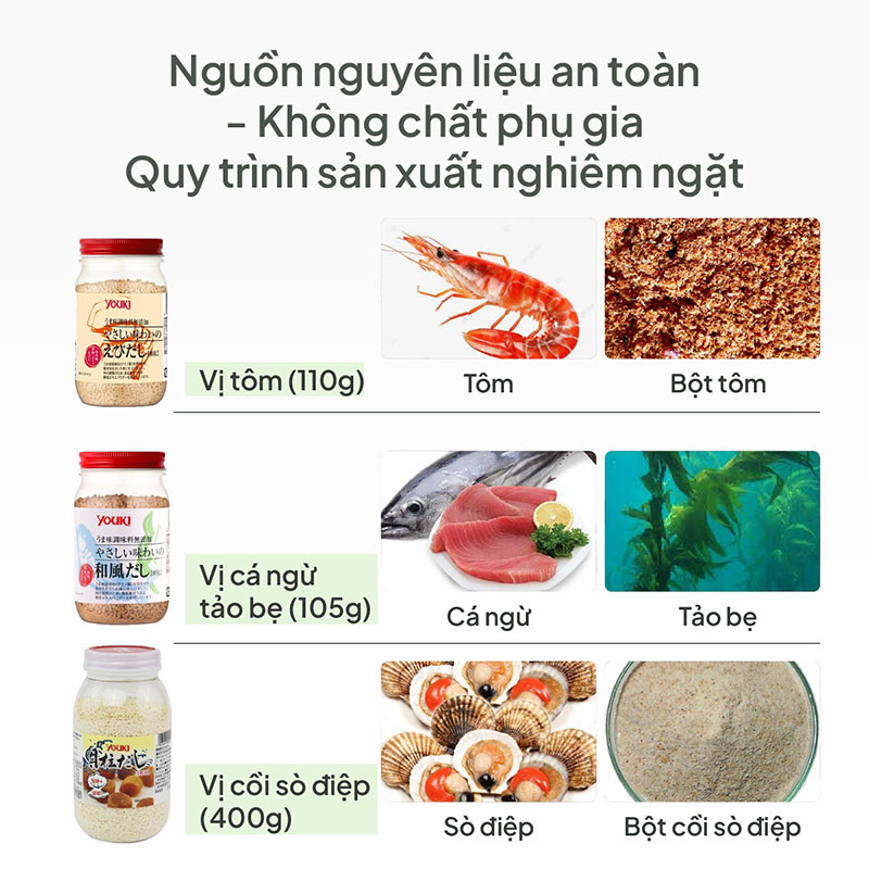 Hạt nêm Dashi cồi sò điệp Youki 400g  thương hiệu YOUKI FOOD