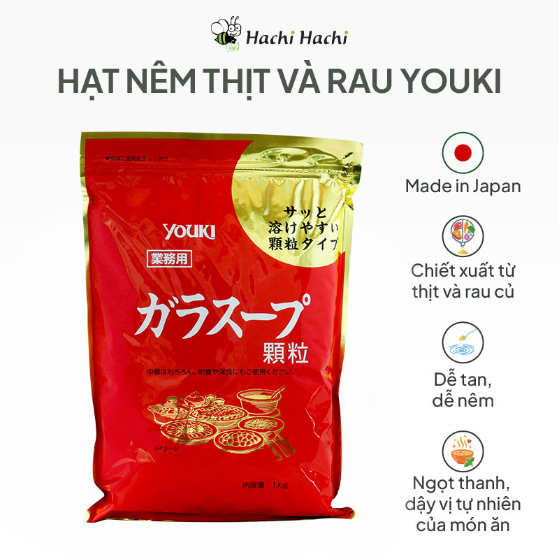 Hạt nêm chiết xuất thịt và rau Youki 1kg thương hiệu YOUKI FOOD