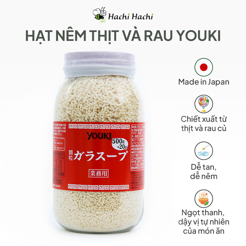Hạt nêm chiết xuất thịt và rau Youki 520g thương hiệu YOUKI FOOD