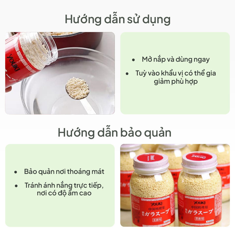 Hạt nêm chiết xuất thịt và rau Youki 520g thương hiệu YOUKI FOOD