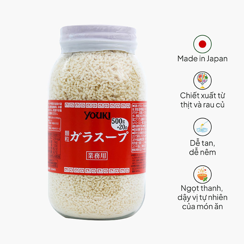 Hạt nêm chiết xuất thịt và rau Youki 520g