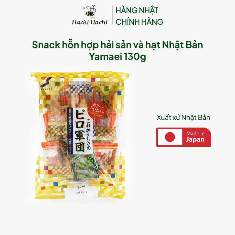 Snack hỗn hợp hải sản và hạt Nhật Bản Yamaei 130g thương hiệu YAMAEI SHOKUHIN
