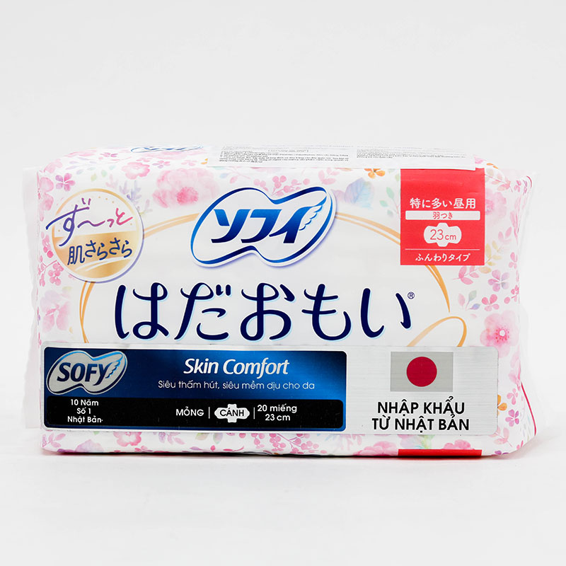 Băng vệ sinh siêu thấm có cánh Sofy Skin Comfort 23cm 20 miếng thương hiệu UNICHARM