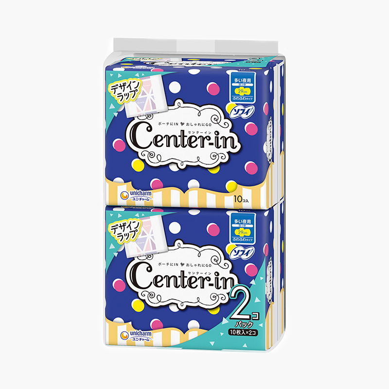 Băng vệ sinh ban đêm siêu mềm có cánh Sofy Center In 29cm 10 miếngx2 gói