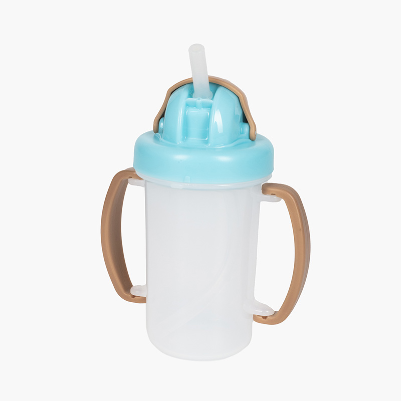 Bình tập uống cho bé có ống hút quai cầm gấp gọn 150ml (Xanh) thương hiệu LEC