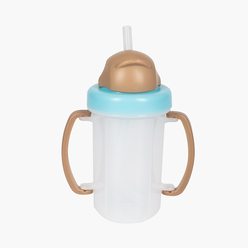 Bình tập uống cho bé có ống hút quai cầm gấp gọn 150ml (Xanh) thương hiệu LEC