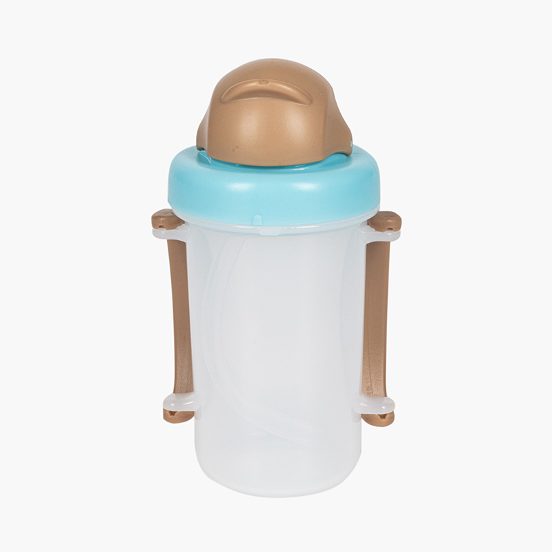 Bình tập uống cho bé có ống hút quai cầm gấp gọn 150ml (Xanh) thương hiệu LEC