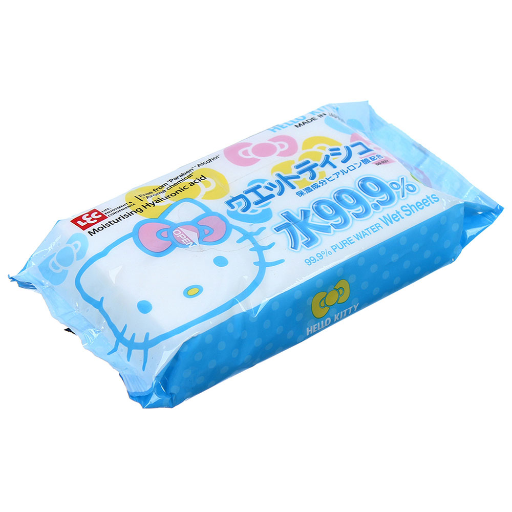 Giấy ướt LEC 99,9% nước tinh khiết Hello Kitty 80 tờ  thương hiệu LEC