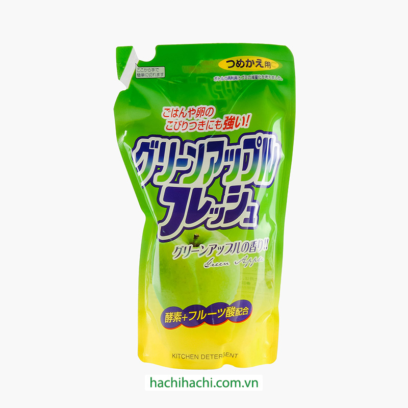 Nước rửa chén trung tính hương táo xanh Rocket 500g Túi refill