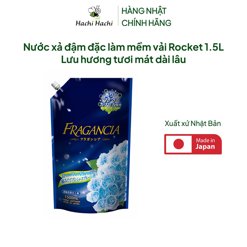 Nước xả đậm đặc làm mềm vải Rocket 1.5L Lưu hương tươi mát dài lâu thương hiệu ROCKET SOAP