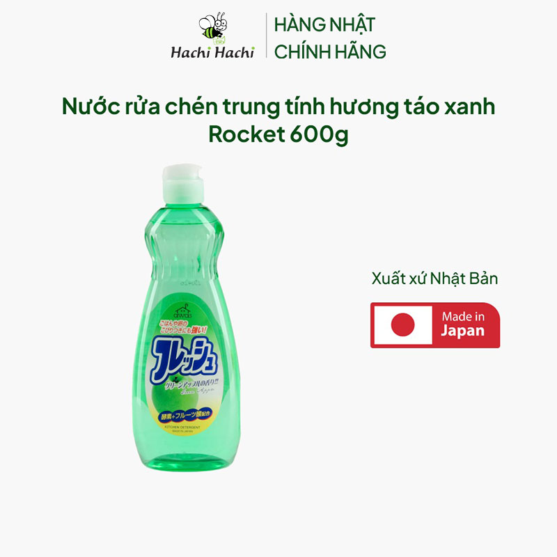 Nước rửa chén trung tính hương táo xanh Rocket 600g thương hiệu ROCKET SOAP