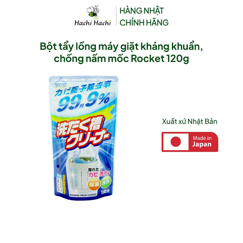 Bột tẩy lồng máy giặt kháng khuẩn, chống nấm mốc Rocket 120g thương hiệu ROCKET SOAP