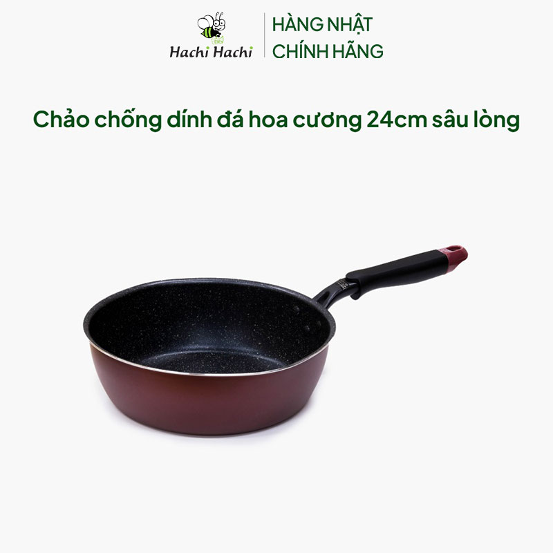 Chảo chống dính đá hoa cương 24cm sâu lòng thương hiệu WAHEI FREIZ
