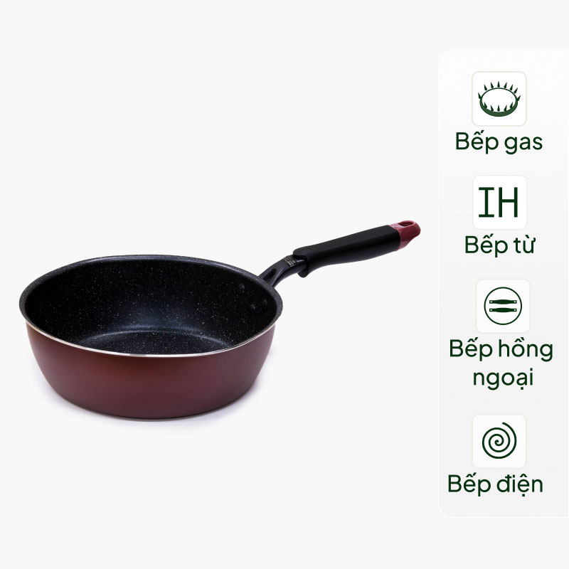Chảo chống dính đá hoa cương 24cm sâu lòng
