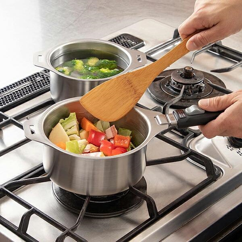 Bộ nồi inox Nhật Bản Wahei Freiz 9 món, inox 304 nguyên khối cao cấp, dùng được bếp từ thương hiệu WAHEI FREIZ