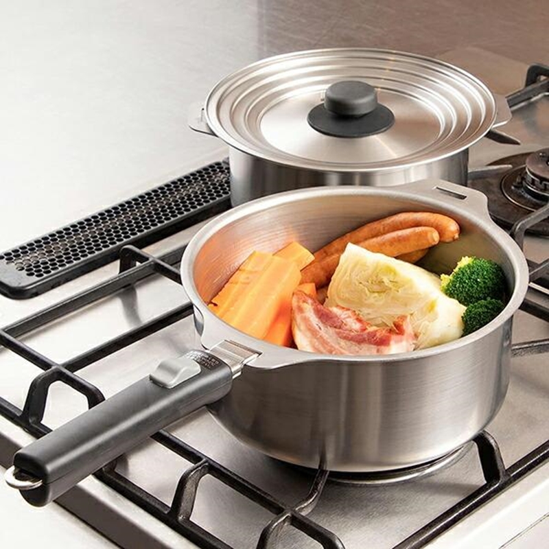 Bộ nồi inox Nhật Bản Wahei Freiz 9 món, inox 304 nguyên khối cao cấp, dùng được bếp từ thương hiệu WAHEI FREIZ