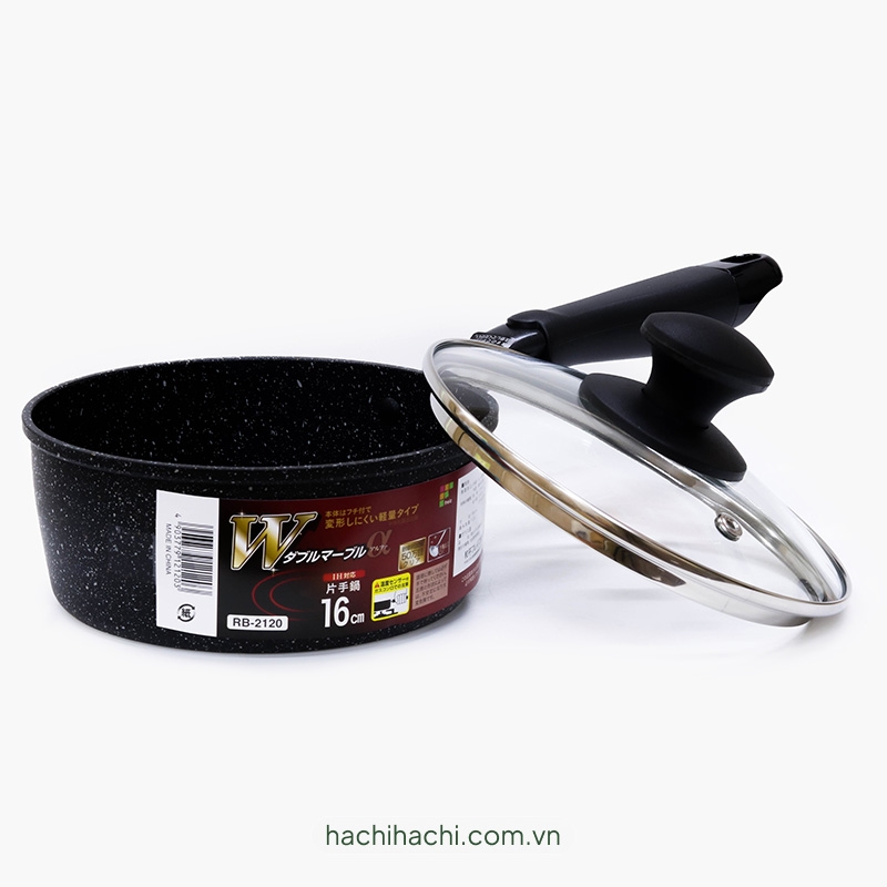 Quánh chống dính đá hoa cương 16cm Kèm nắp kính, dùng được bếp từ thương hiệu WAHEI FREIZ