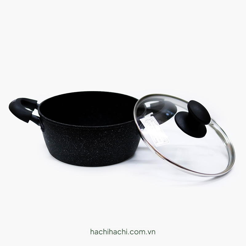 Nồi chống dính đá hoa cương 20cm Kèm nắp kính, dùng được bếp từ thương hiệu WAHEI FREIZ