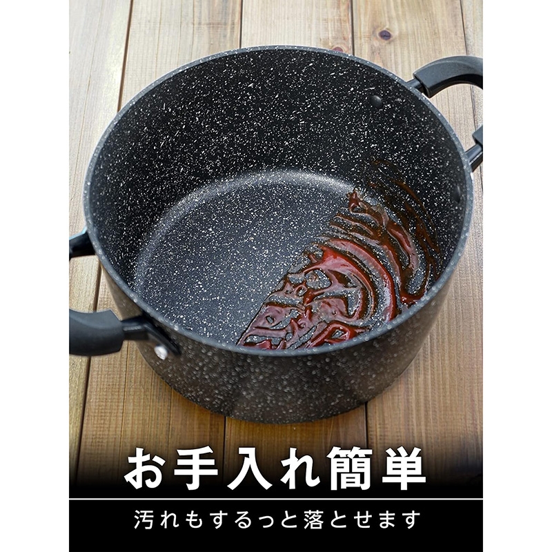 Nồi chống dính đá hoa cương 20cm Kèm nắp kính, dùng được bếp từ thương hiệu WAHEI FREIZ