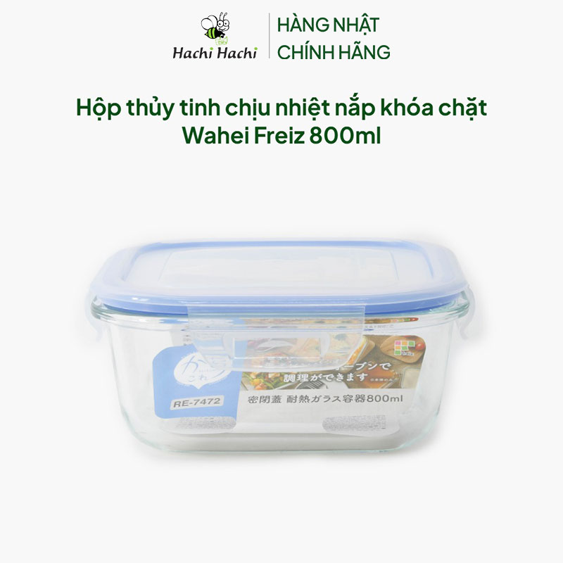 Hộp thủy tinh chịu nhiệt nắp khóa chặt Wahei Freiz 800ml thương hiệu WAHEI FREIZ