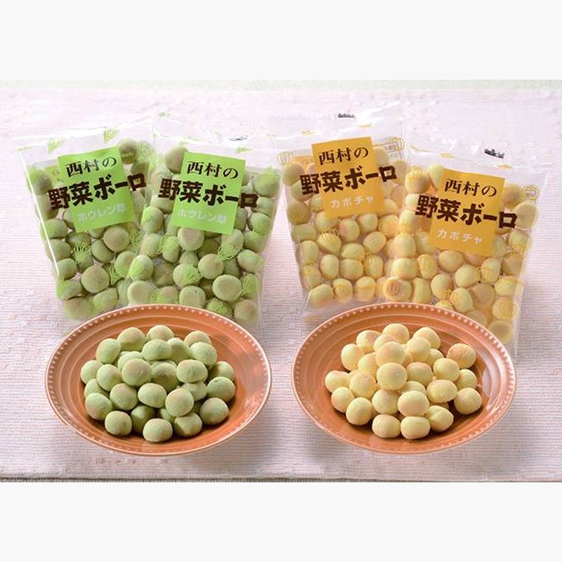 Bánh viên Nhật Bản rau quả vị bí đỏ và vị cải bó xôi Boro 90g (15g x 6 gói)  thương hiệu 