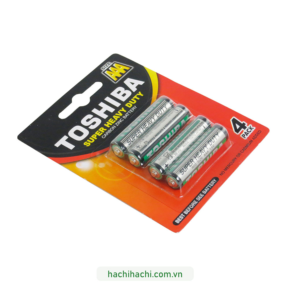 Pin nhí đen 3A 1.5V (R03UG_BP4) 4 cục  thương hiệu TOSHIBA