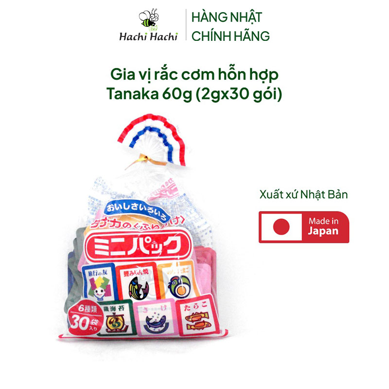 Gia vị rắc cơm hỗn hợp Tanaka 60g (2gx30 gói)-366 thương hiệu TANAKA SHOKUHIN