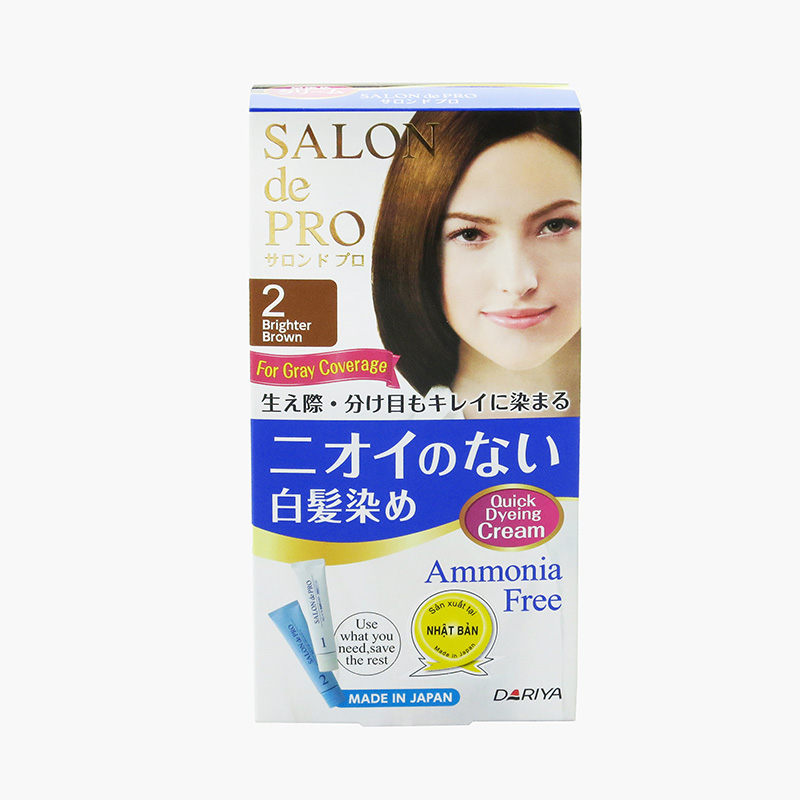 Kem nhuộm tóc bạc Nhật Bản không mùi Salon De Pro 2 Màu nâu sáng hơn