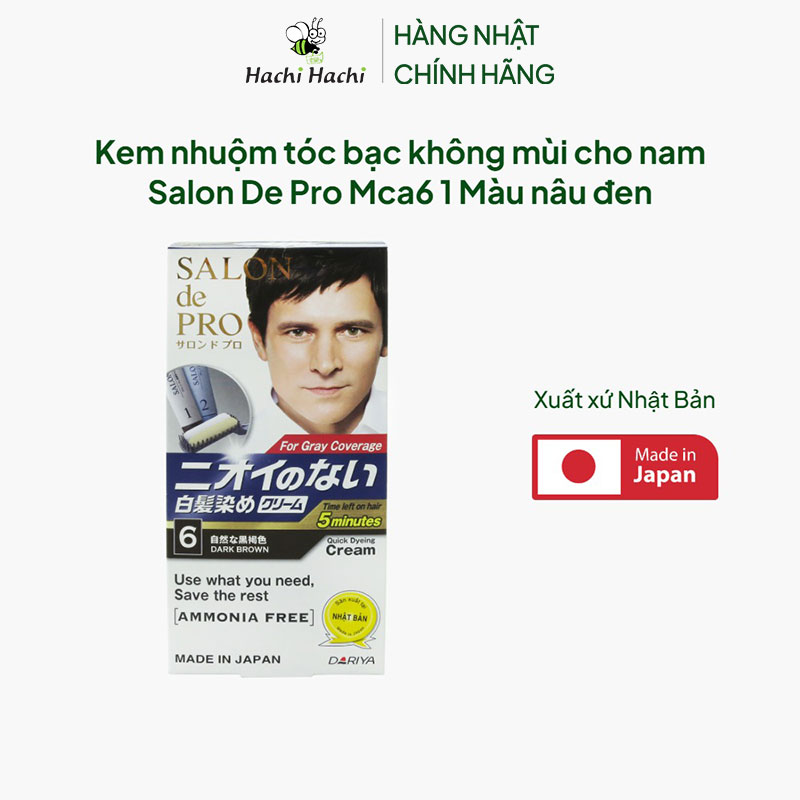 Kem nhuộm tóc bạc Nhật Bản không mùi cho nam Salon De Pro Mca6 1 Màu nâu đen thương hiệu DARIYA