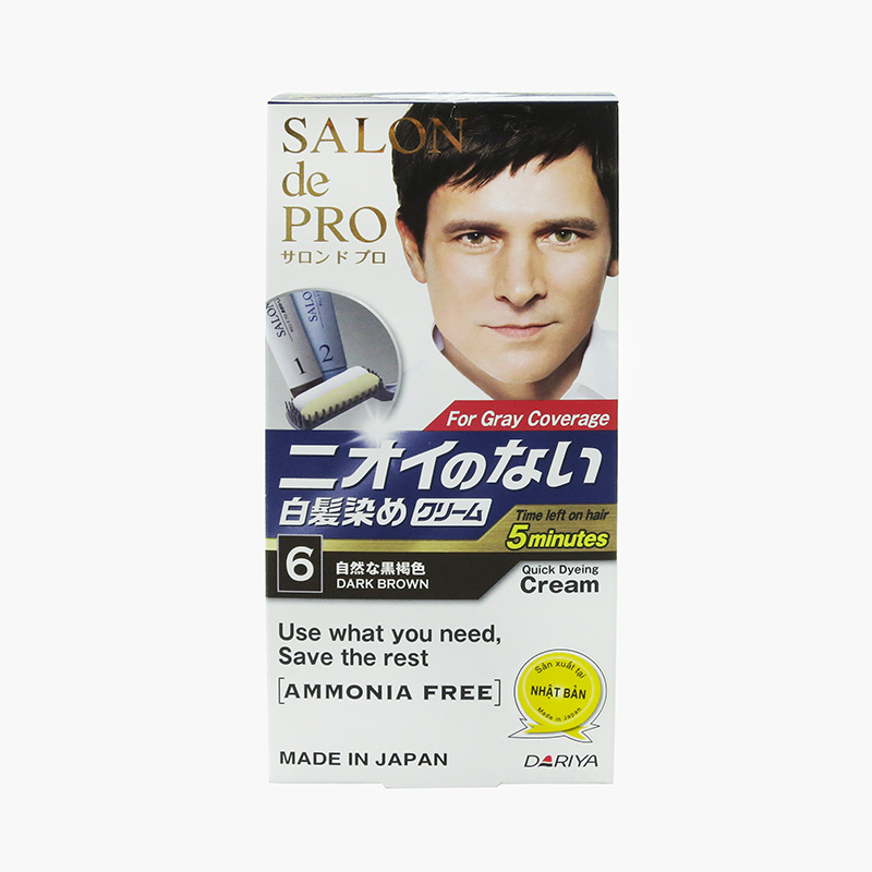 Kem nhuộm tóc bạc Nhật Bản không mùi cho nam Salon De Pro Mca6 1 Màu nâu đen