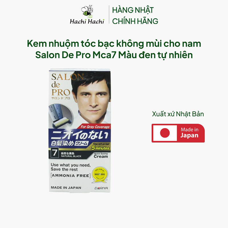 Kem nhuộm tóc bạc Nhật Bản không mùi cho nam Salon De Pro Mca7 Màu đen tự nhiên thương hiệu DARIYA