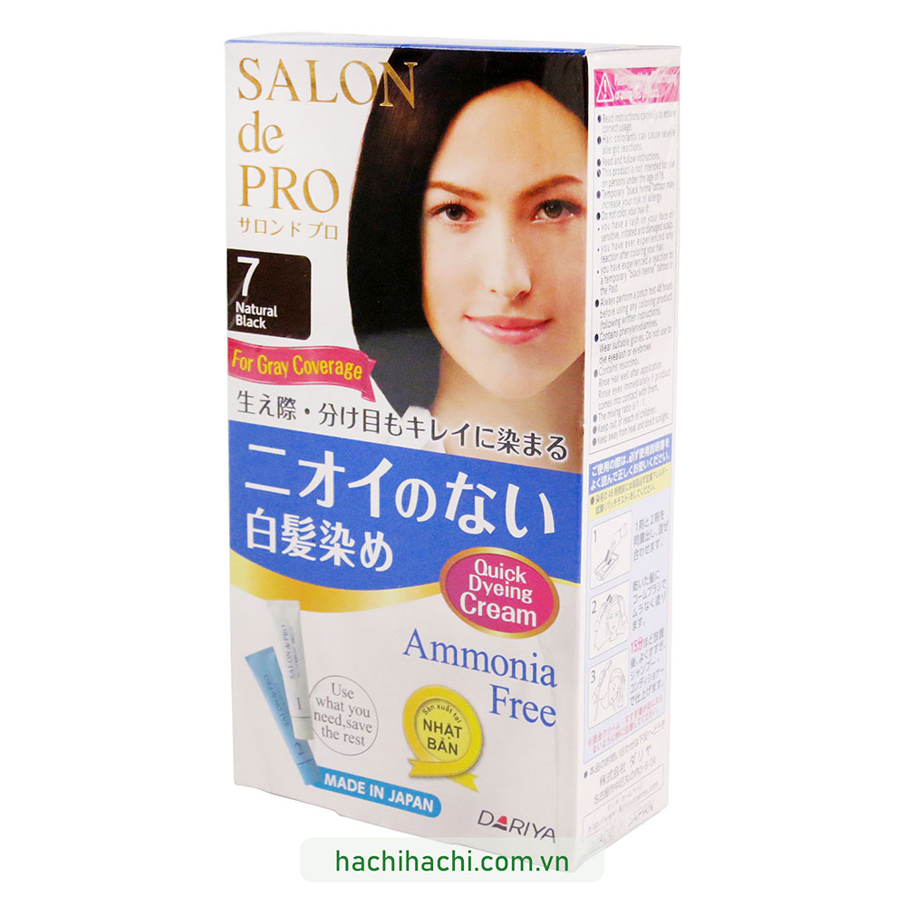Kem nhuộm tóc phủ bạc Salon De Pro 7 Natural Black thương hiệu DARIYA