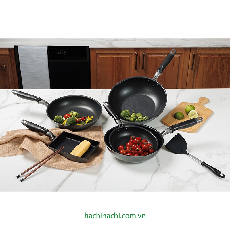 Chảo chống dính Puntec Musubi 24cm (Lòng sâu) thương hiệu TAKEHARA