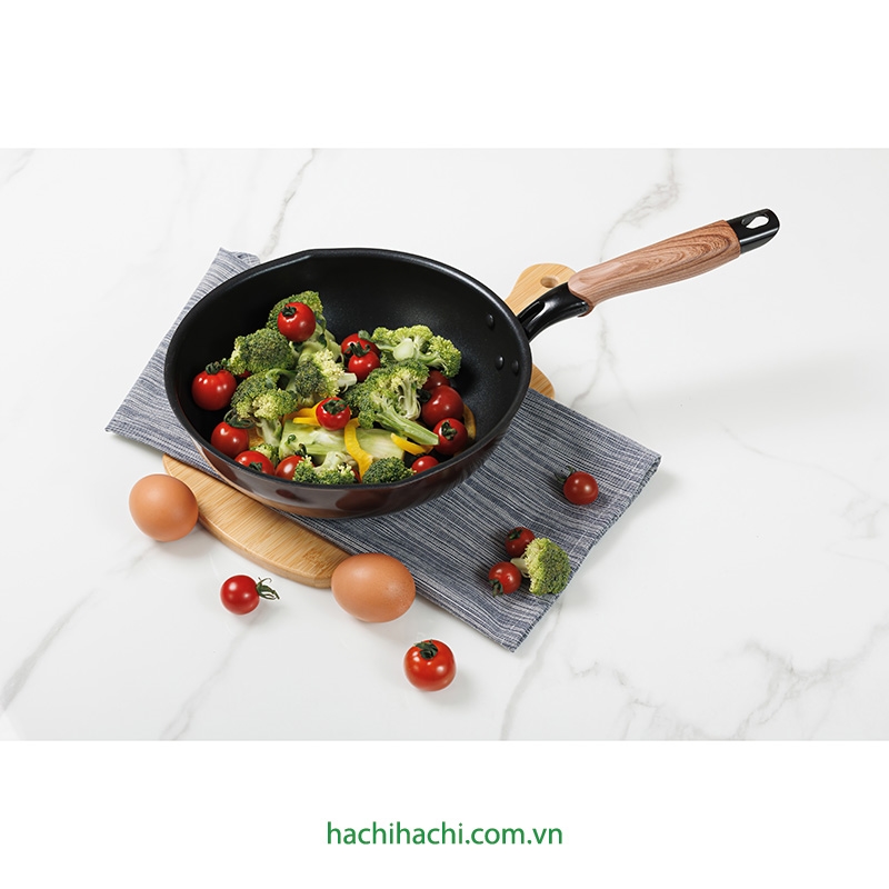 Chảo chống dính Puntec Nhật Bản 24cm (Lòng sâu) thương hiệu TAKEHARA